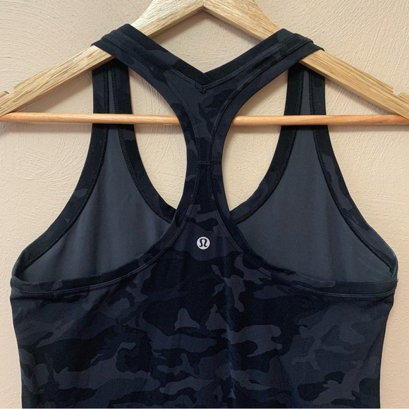 Lululemon Cool Racerback II *Nulu Heritage 365 Camo Deep Coal Multi Size 12 - Picture 6 of 10